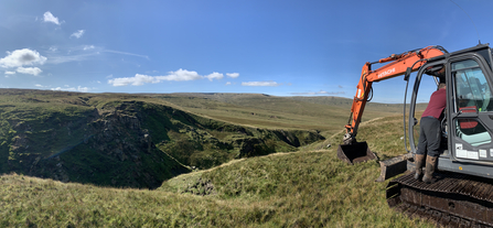 Digger at work at the top of East Gill.