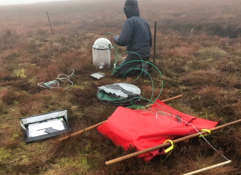 Greenhouse gas monitoring equipment in use on Swinton.