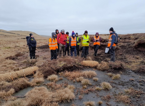 Peatland practitioner LANTRA students on Fleet Moss.